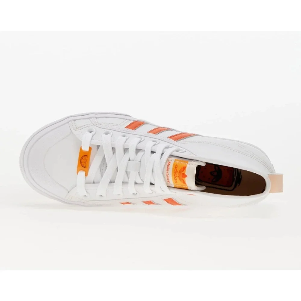 adidas® (Women's 6 M) Nizza™ Platform Mid Her Vegan Sneakers, White Bliss Orange